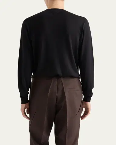 Prada Men's Silk-Cashmere Crew Sweater | Thumbnail 4