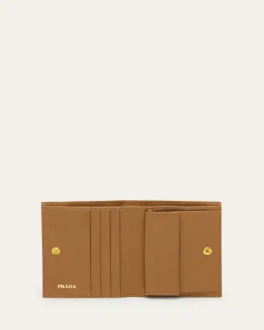 Prada Small Leather Bifold Wallet | Thumbnail 3 Prada Small Leather Bifold Wallet | Thumbnail 3