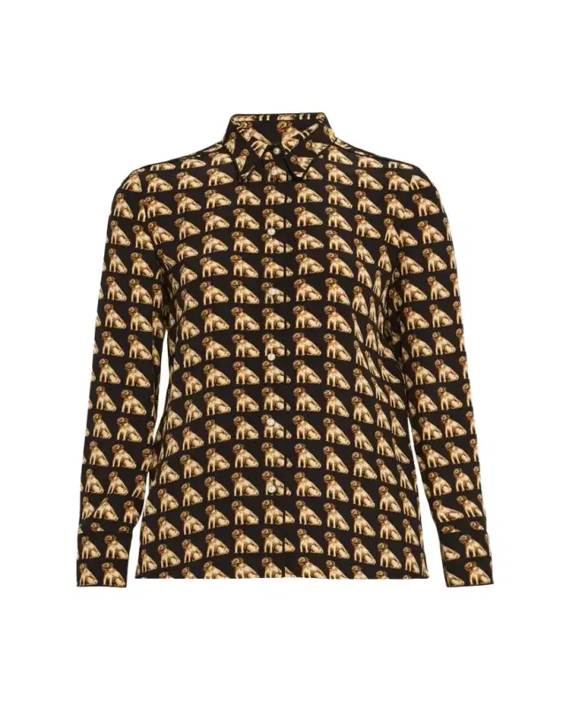 Valentino Garavani Charles Pug Crepe De Chine Blouse