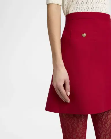 Valentino Garavani Heart Button Crepe Couture Mini Skirt | Thumbnail 4 Valentino Garavani Heart Button Crepe Couture Mini Skirt | Thumbnail 4