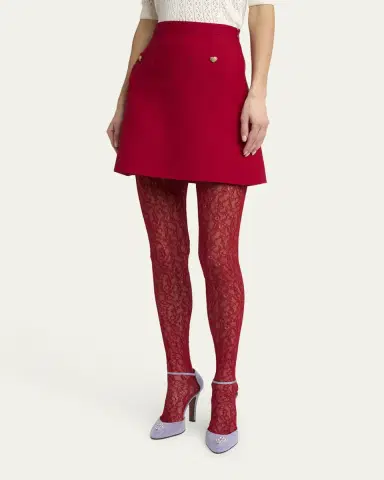 Valentino Garavani Heart Button Crepe Couture Mini Skirt | Thumbnail 8 Valentino Garavani Heart Button Crepe Couture Mini Skirt | Thumbnail 8