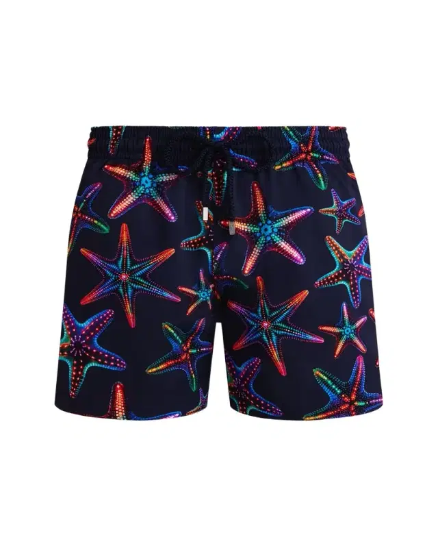 Men's Disco Starfish-Print Swim Shorts