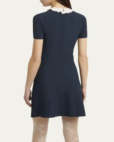 Valentino Garavani Ribbon Ruffle-Trim Knit Mini Dress | Thumbnail 2 Valentino Garavani Ribbon Ruffle-Trim Knit Mini Dress | Thumbnail 2