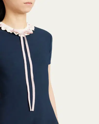 Valentino Garavani Ribbon Ruffle-Trim Knit Mini Dress | Thumbnail 10 Valentino Garavani Ribbon Ruffle-Trim Knit Mini Dress | Thumbnail 10