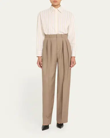 Saint Laurent Long-Sleeve Stripe Button-Down Blouse | Thumbnail 6 Saint Laurent Long-Sleeve Stripe Button-Down Blouse | Thumbnail 6