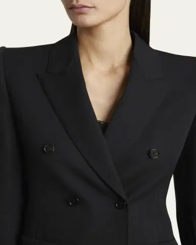 Chloé Double-Breasted Wool Tailored Jacket With Patch Pockets | Thumbnail 5 Chloé Double-Breasted Wool Tailored Jacket With Patch Pockets | Thumbnail 5
