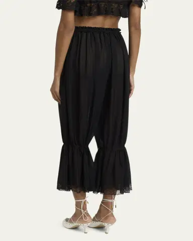 Chloé Drawstring Lace-Trim Cropped Pants | Thumbnail 7 Chloé Drawstring Lace-Trim Cropped Pants | Thumbnail 7