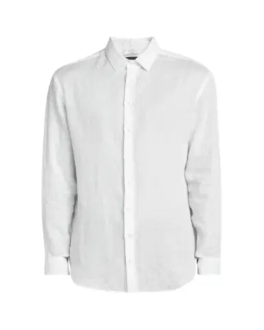 Giorgio Armani Men's Classic Solid Linen Sport Shirt | Thumbnail 1