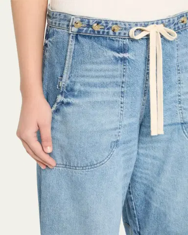 TWP Jetties Beach Drawstring Barrel-Leg Jeans | Thumbnail 9 TWP Jetties Beach Drawstring Barrel-Leg Jeans | Thumbnail 9