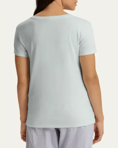 Hanro V-Neck Sleep and Lounge Cotton T-Shirt | Thumbnail 3