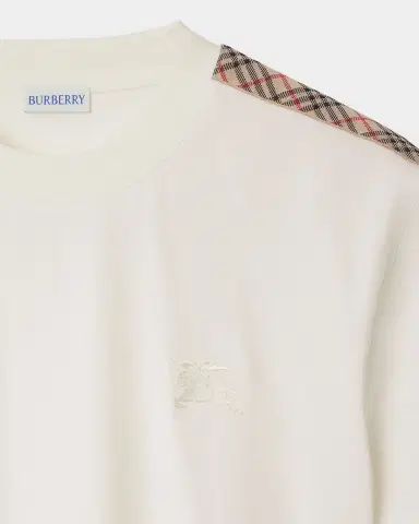 Burberry Men's Check Shoulder-Tape T-Shirt | Thumbnail 4