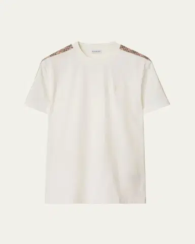 Burberry Men's Check Shoulder-Tape T-Shirt | Thumbnail 6