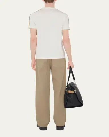 Burberry Men's Check Shoulder-Tape T-Shirt | Thumbnail 8