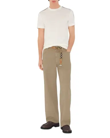 Burberry Men's Check Shoulder-Tape T-Shirt | Thumbnail 1