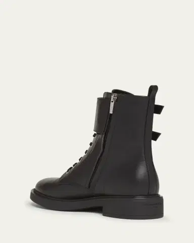 Gianvito Rossi Leather Buckle Cuff Combat Booties | Thumbnail 2
