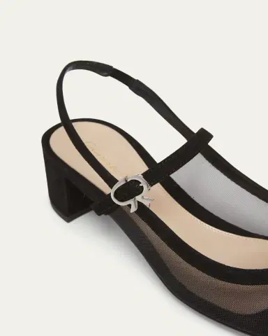 Gianvito Rossi Mesh Mary Jane Ballerina Pumps | Thumbnail 3 Gianvito Rossi Mesh Mary Jane Ballerina Pumps | Thumbnail 3