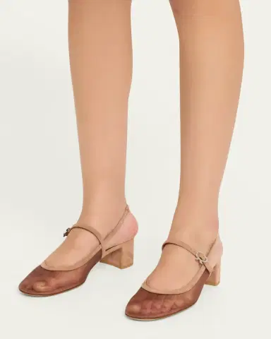 Gianvito Rossi Mesh Mary Jane Ballerina Pumps | Thumbnail 4 Gianvito Rossi Mesh Mary Jane Ballerina Pumps | Thumbnail 4