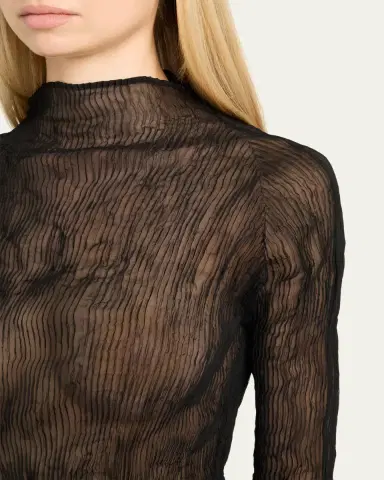 Issey Miyake Chiffon Twist Bk Wt 56 Top | Thumbnail 5 Issey Miyake Chiffon Twist Bk Wt 56 Top | Thumbnail 5