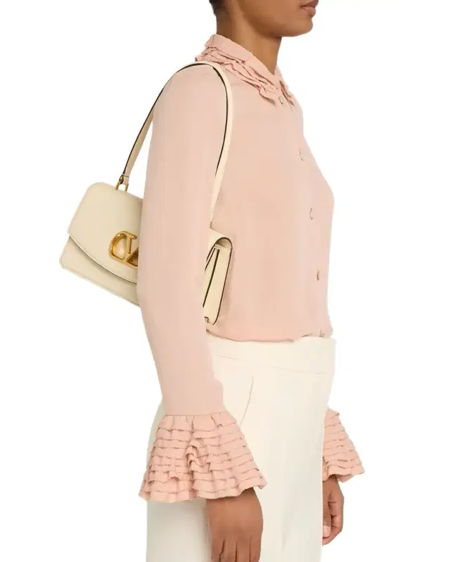 Vain VLOGO Leather Top-Handle Bag
