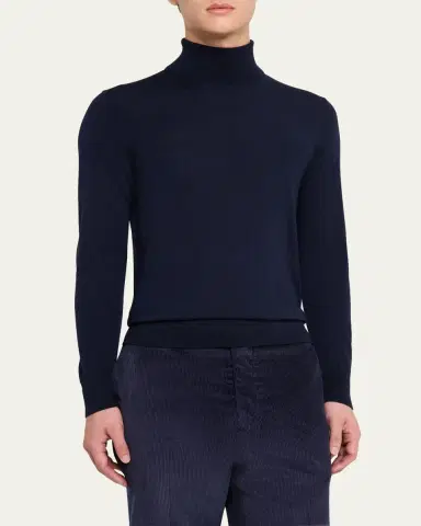 Gabriela Hearst Men's Jermaine Merino Wool Knit Turtleneck Sweater | Thumbnail 8