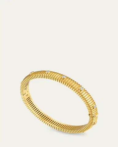 Pamela Zamore 18K Yellow Gold Clio Diamond Bangle Bracelet | Thumbnail 2