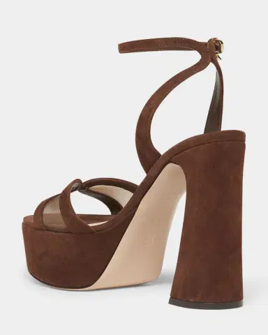 Gianvito Rossi Suede Mesh Platform Sandals | Thumbnail 4