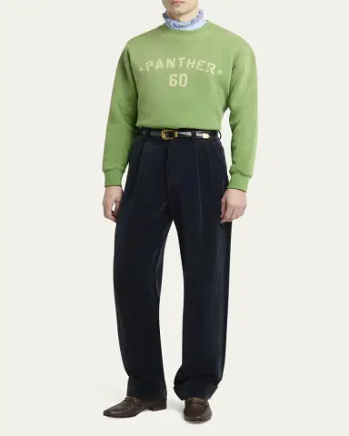 Valentino Garavani Men's Leather VLogo Chain Bit Loafers | Thumbnail 3