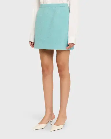 Libertine Aqua Boucle Mini Skirt | Thumbnail 8
