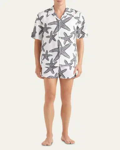 Vilebrequin Men's Starfish-Print Camp Shirt | Thumbnail 2