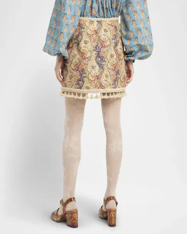 Valentino Garavani Embellished Tassel-Trim Piquet Mini Skirt | Thumbnail 2 Valentino Garavani Embellished Tassel-Trim Piquet Mini Skirt | Thumbnail 2