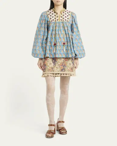 Valentino Garavani Embellished Tassel-Trim Piquet Mini Skirt | Thumbnail 5 Valentino Garavani Embellished Tassel-Trim Piquet Mini Skirt | Thumbnail 5