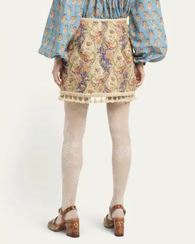 Valentino Garavani Embellished Tassel-Trim Piquet Mini Skirt | Thumbnail 6 Valentino Garavani Embellished Tassel-Trim Piquet Mini Skirt | Thumbnail 6