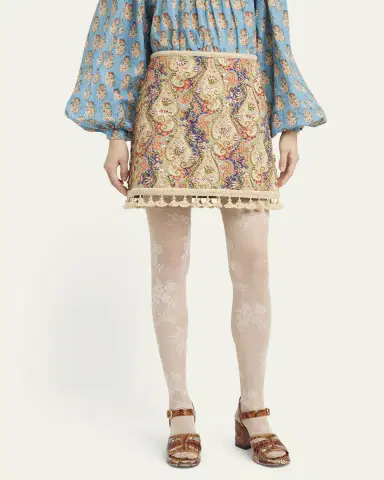 Valentino Garavani Embellished Tassel-Trim Piquet Mini Skirt | Thumbnail 7 Valentino Garavani Embellished Tassel-Trim Piquet Mini Skirt | Thumbnail 7