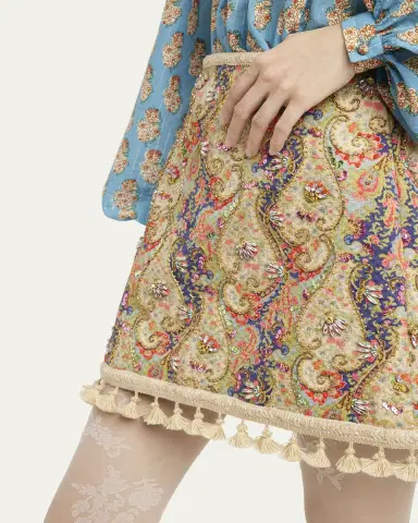 Valentino Garavani Embellished Tassel-Trim Piquet Mini Skirt | Thumbnail 8 Valentino Garavani Embellished Tassel-Trim Piquet Mini Skirt | Thumbnail 8