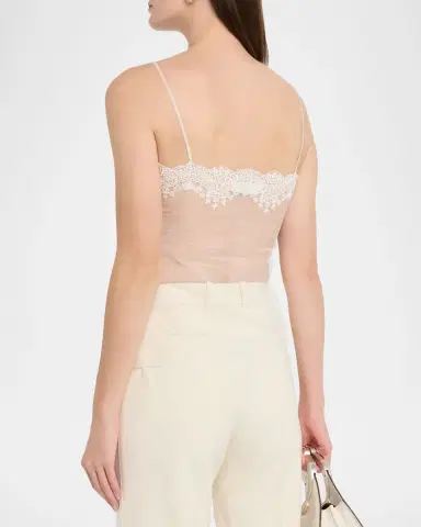 Chloé Fitted Lace Embroidered Tank Top | Thumbnail 2