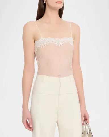 Chloé Fitted Lace Embroidered Tank Top | Thumbnail 3