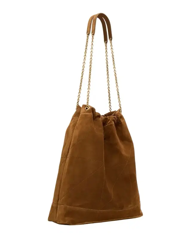 Jamie Large Pochon YSL Shoulder Bag in Quilted Suede