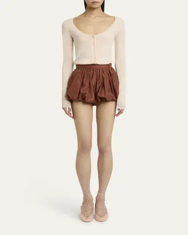 Chloé Scoop-Neck Fitted Wool Cardigan | Thumbnail 2 Chloé Scoop-Neck Fitted Wool Cardigan | Thumbnail 2