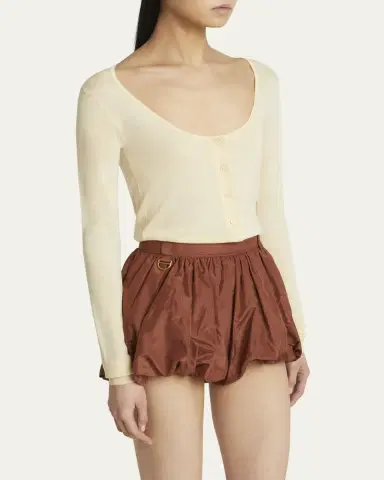 Chloé Scoop-Neck Fitted Wool Cardigan | Thumbnail 9 Chloé Scoop-Neck Fitted Wool Cardigan | Thumbnail 9