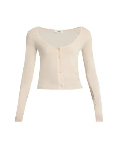 Chloé Scoop-Neck Fitted Wool Cardigan | Thumbnail 1 Chloé Scoop-Neck Fitted Wool Cardigan | Thumbnail 1