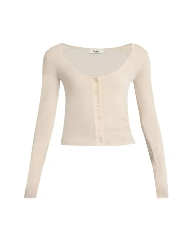 Chloe Scoop-Neck Fitted Wool Cardigan