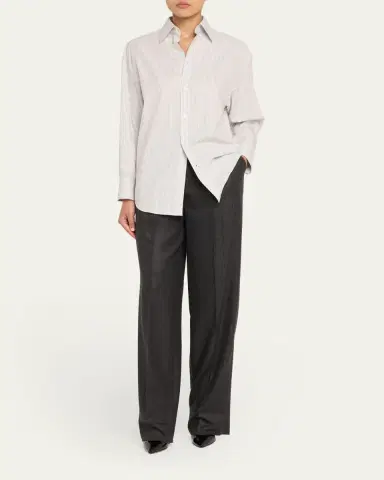 Saint Laurent Long-Sleeve Collared Button-Down Blouse | Thumbnail 6 Saint Laurent Long-Sleeve Collared Button-Down Blouse | Thumbnail 6