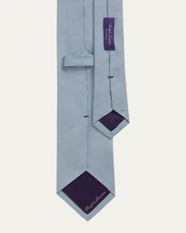 Ralph Lauren Purple Label Men's Silk-Linen Textured Tie | Thumbnail 2