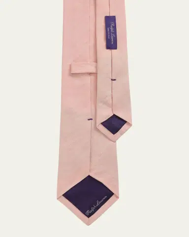Ralph Lauren Purple Label Men's Silk-Linen Textured Tie | Thumbnail 4