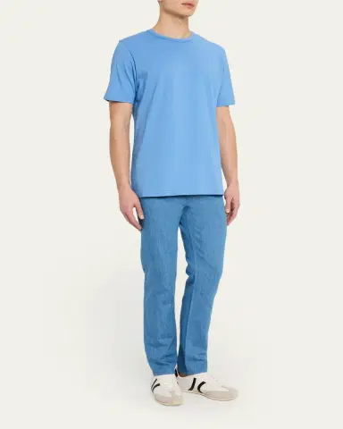 Gabriela Hearst Men's Bandeira Fine Cotton Jersey Crewneck T-Shirt | Thumbnail 4 Gabriela Hearst Men's Bandeira Fine Cotton Jersey Crewneck T-Shirt | Thumbnail 4