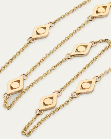 Sydney Evan 14K Yellow Gold Medium Evil Eye Chain Necklace | Thumbnail 3 Sydney Evan 14K Yellow Gold Medium Evil Eye Chain Necklace | Thumbnail 3