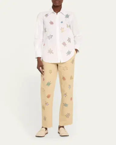 Libertine Turtle Time Straight-Leg Ankle Chino Pants | Thumbnail 2