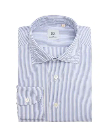 100Hands Men's Cotton and Silk Multi-Stripe Dress Shirt | Thumbnail 1 100Hands Men's Cotton and Silk Multi-Stripe Dress Shirt | Thumbnail 1