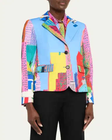 Libertine NYC Print Single-Breasted Short Jacket | Thumbnail 4 Libertine NYC Print Single-Breasted Short Jacket | Thumbnail 4