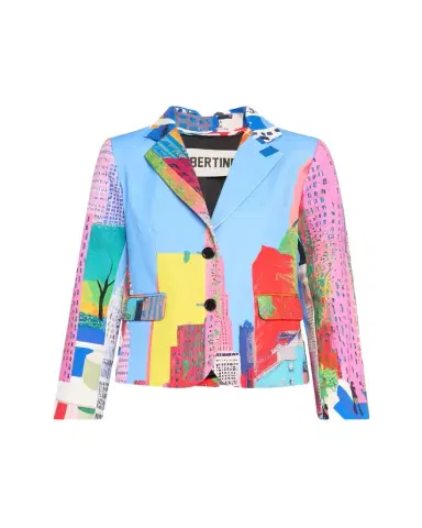 Libertine NYC Print Single-Breasted Short Jacket | Thumbnail 1 Libertine NYC Print Single-Breasted Short Jacket | Thumbnail 1